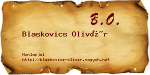 Blaskovics Olivér névjegykártya