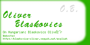 oliver blaskovics business card